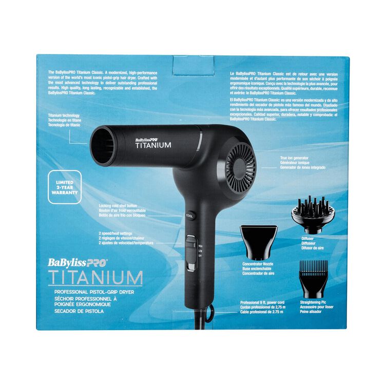 BabylissPRO Titanium Classic Dryer 1875 Watts Sally Beauty