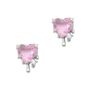 Nail Art Charms Sparkle Drip Heart Zircon Charm Silver