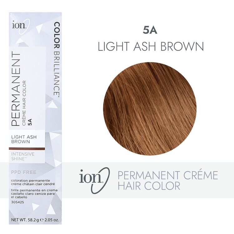 Ion 5A Light Ash Brown Permanent Creme Hair Color by Color Brilliance |  Permanent Hair Color | Sally Beauty