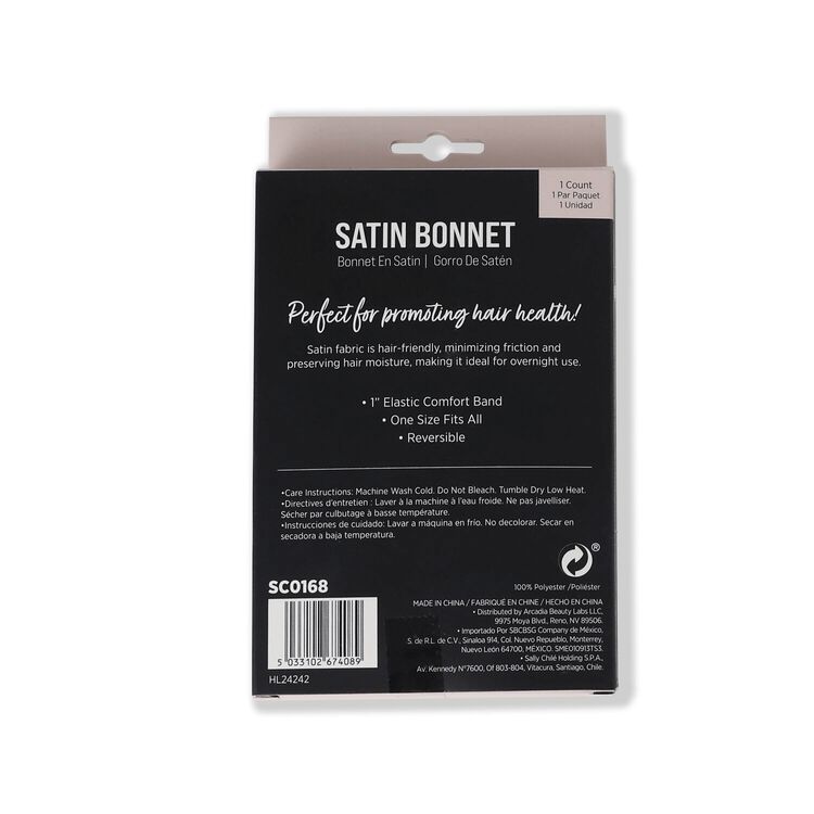 Black Satin Bonnet