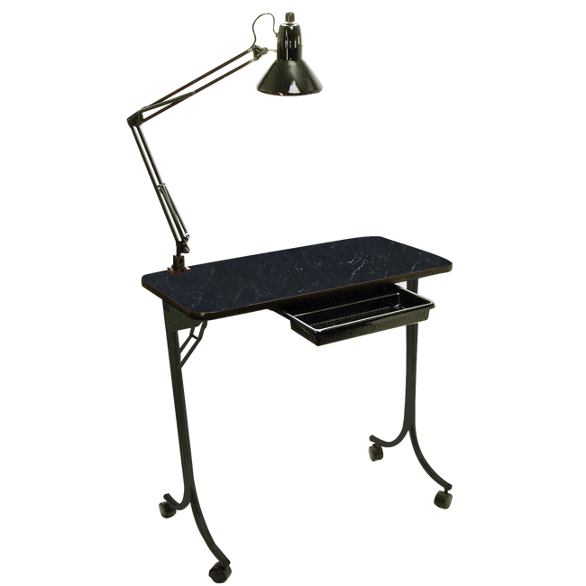Portable nail hot sale table with lamp