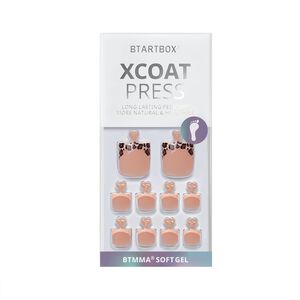 XCOATPRESS Press On Toenails Short Square - Leopard