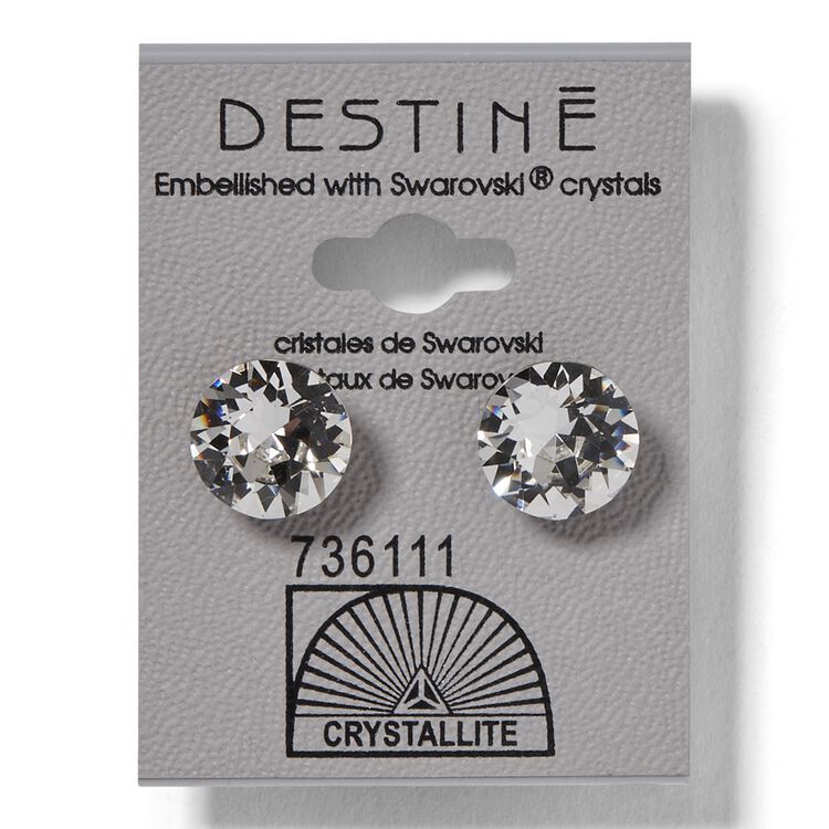 Destine Clear Diamond Cut Earrings 12mm