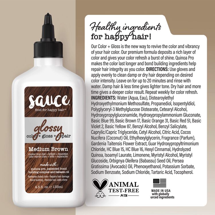 Medium Brown Glossy Color & Gloss & Repair Semi Permanent Hair Gloss