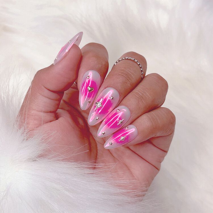 Nail Art Studs Star Sparkles Studs Mix Silver