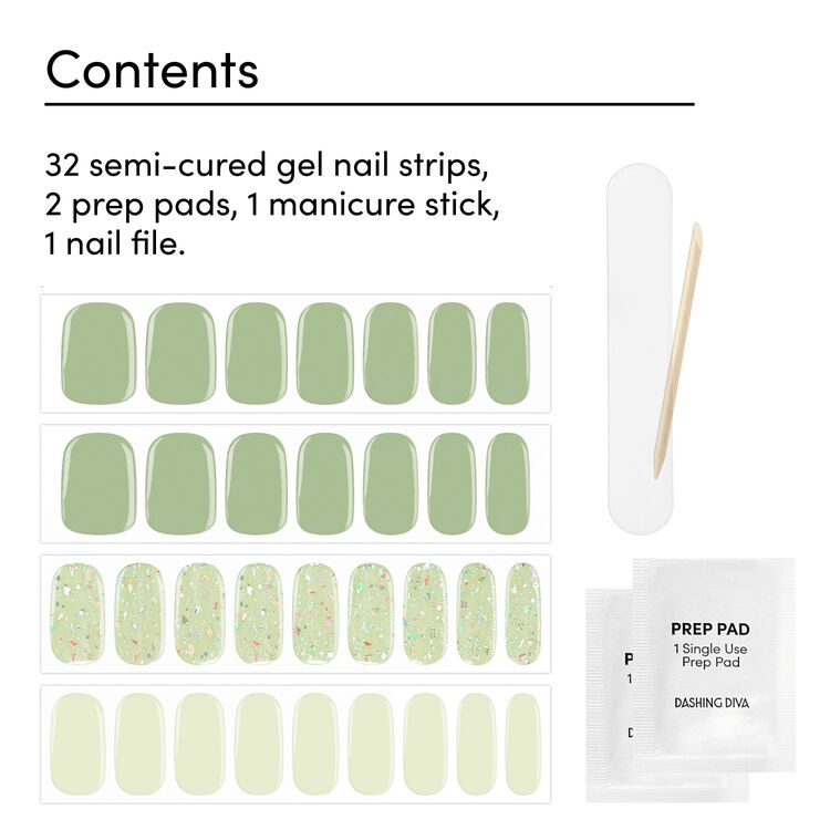 Matcha Dream Semi-Cured Art Gel Strips