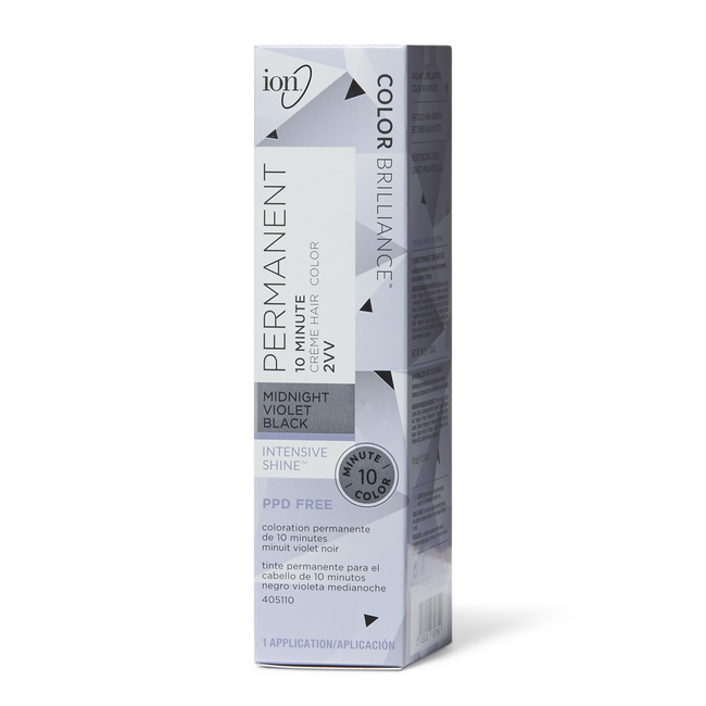 Ion 2VV Midnight Violet Black Permanent Creme Hair Color ...