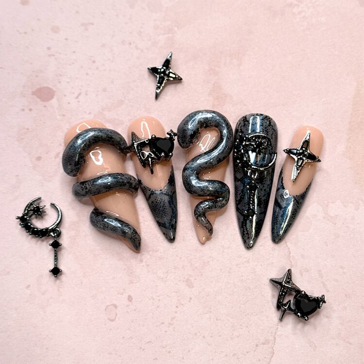 Nail Art Charms Sparkle Star Zircon Charm Gunmetal