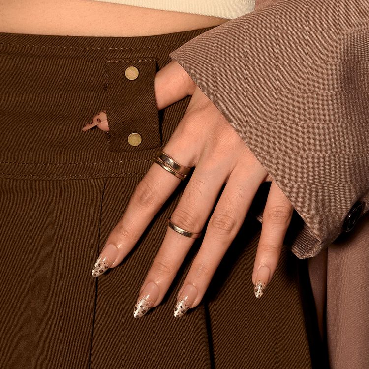 Soft Gel Press On Nails Medium Almond - Gilded Roar