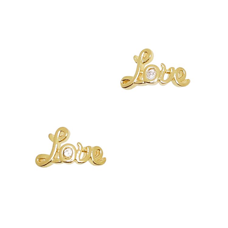 Nail Art Charms Bedazzled Love Zircon Charm Gold