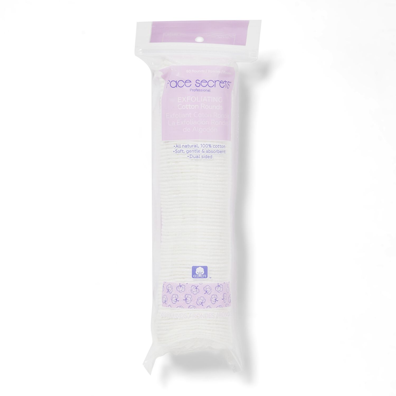 Face Secrets Exfoliating Cotton Rounds 80 Count Cotton Pads