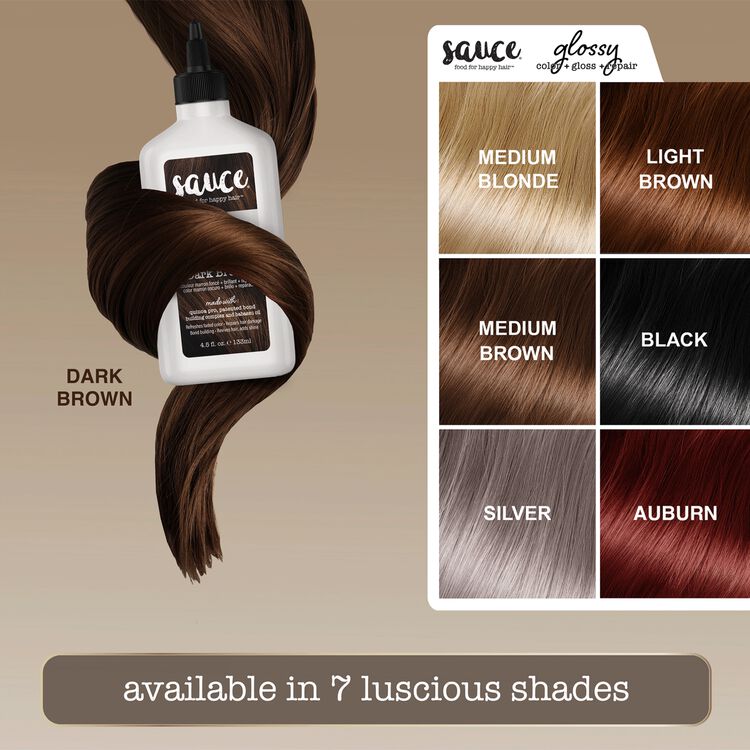 Dark Brown Glossy Color & Gloss & Repair Semi Permanent Hair Gloss