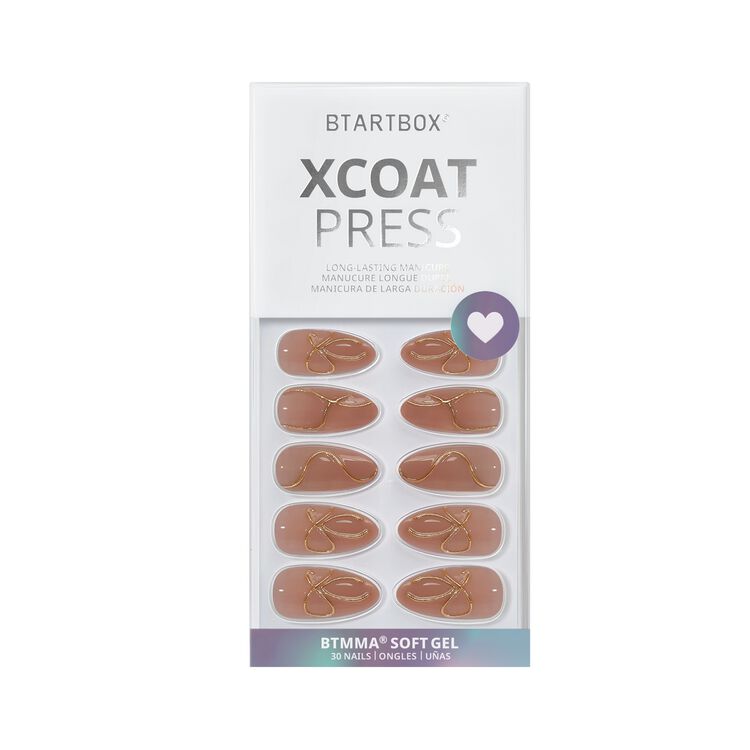 XCOATPRESS Press On Nails Medium Almond - Radiant Ribbons