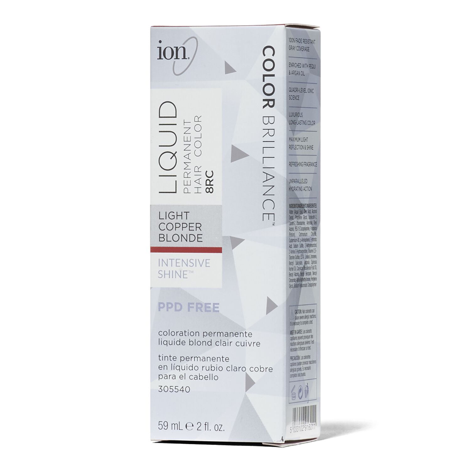 Ion 8RC Light Copper Blonde Permanent Liquid Hair Color by Color ...