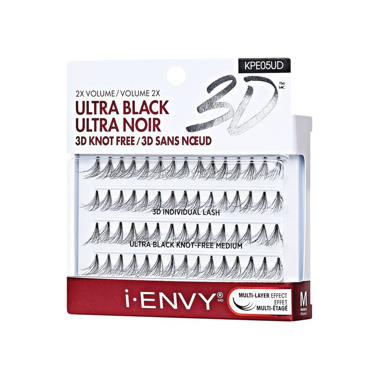 i-ENVY 3D Individual Knot-Free Ultrablack Medium Lashes