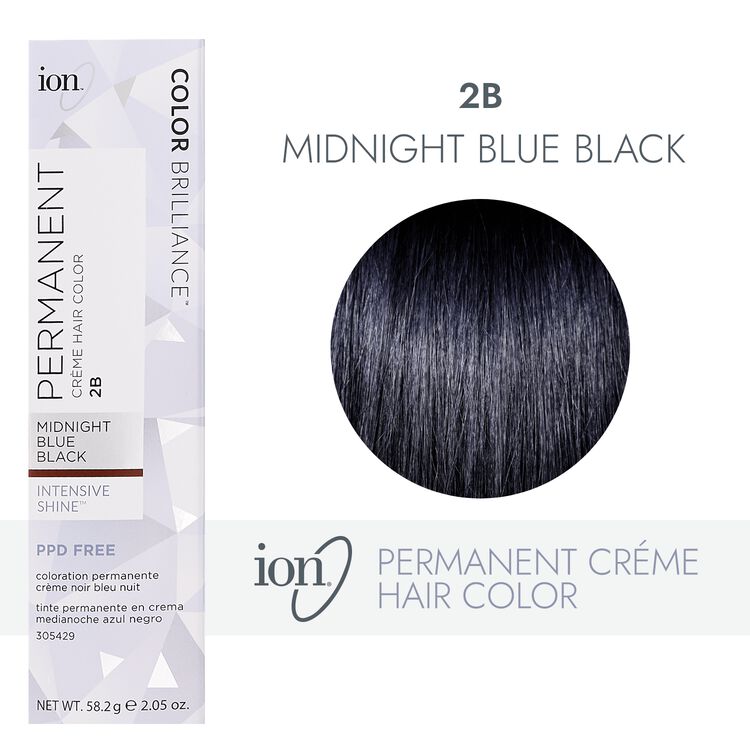 ion Midnight Blue Black Permanent Creme Hair Color