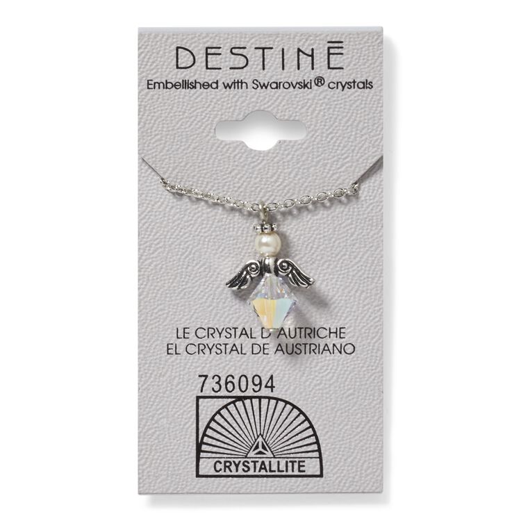 Destine Austrian Crystal AB Angel Necklace