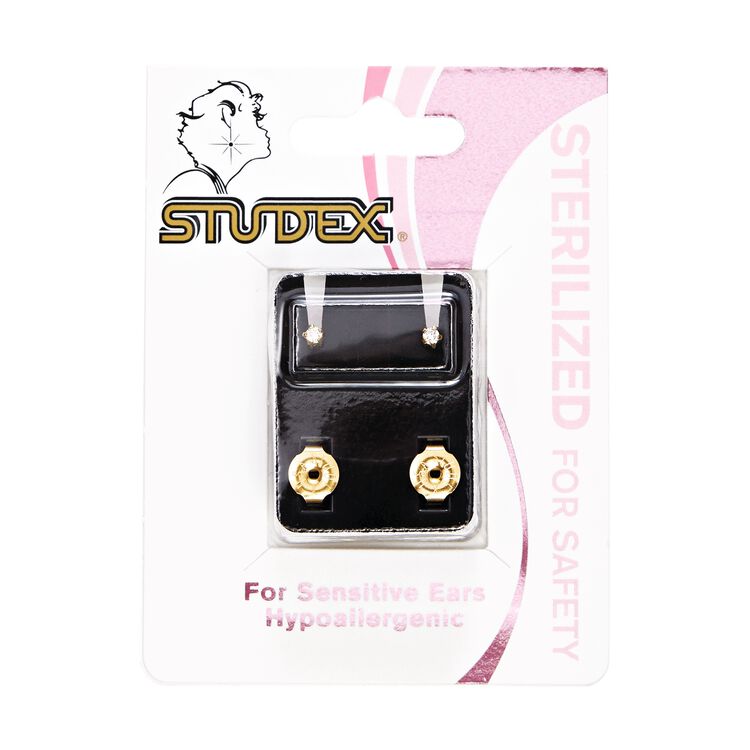 Cubic Zirconia Gold Plated Super Maxi Piercing Earrings