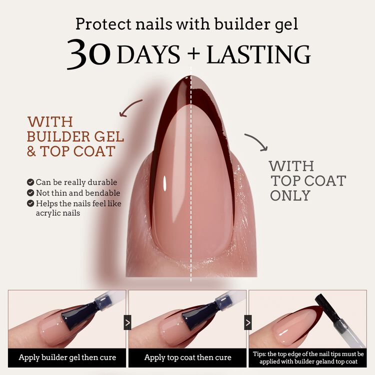 XCOATTIPS® French - Long Square Red Pastel Tips