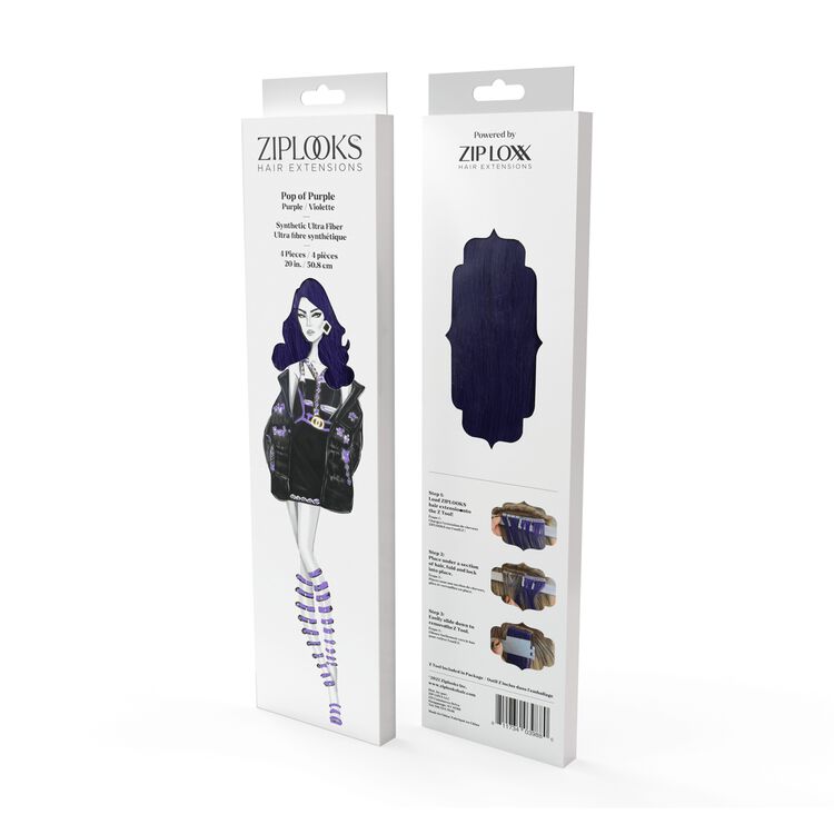 Pop of Purple 20'' Ultra Fiber Hair Extensions