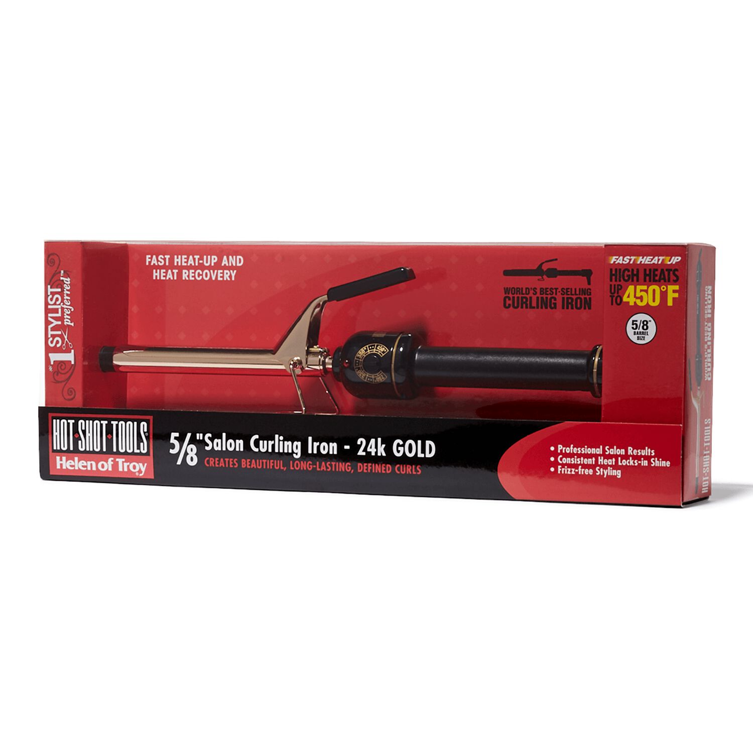 Hot Shot Tools Gold Series Spring Curling Iron 5/8 Inch