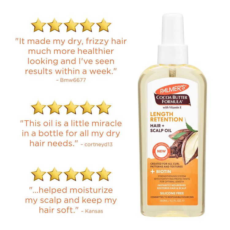 Cocoa Butter Length Retention Hair & Scalp Oil with Biotin