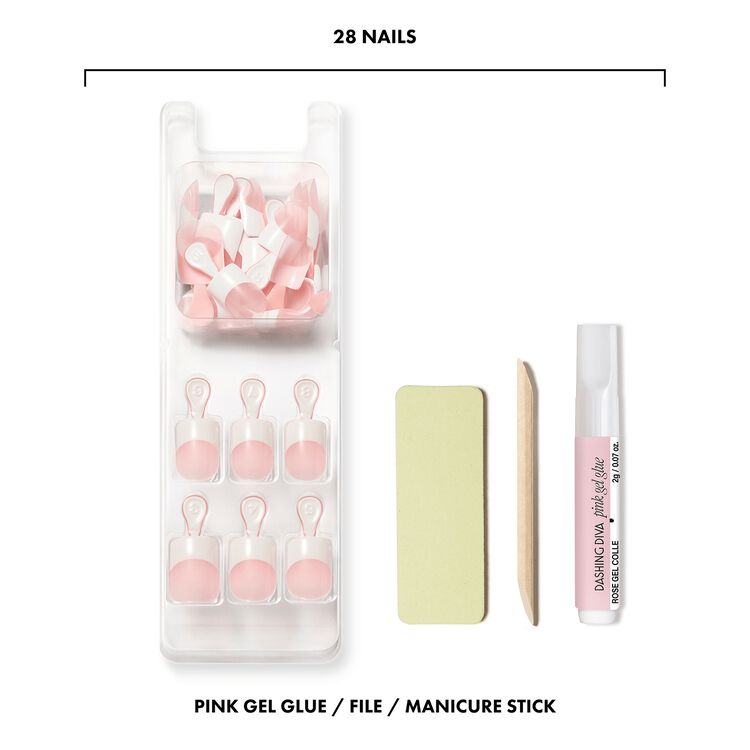 Pink Sculpted Acrylic French Short Square
