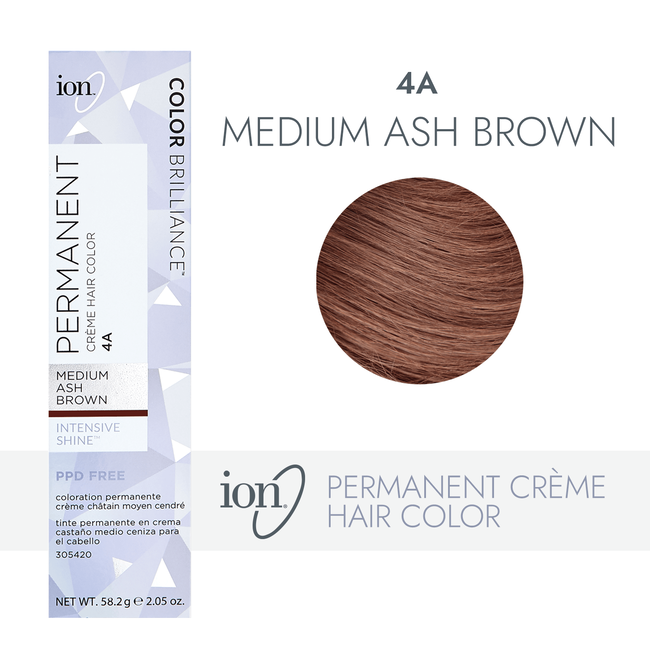 Ion 4A Medium Ash Brown Permanent Creme Hair Color by ...