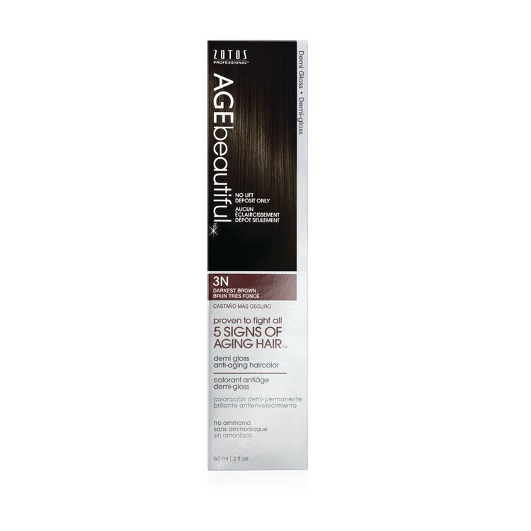 Age Beautiful 3n Darkest Brown Demi Permanent Liqui Creme Hair Color Demi Permanent Hair Color Sally Beauty