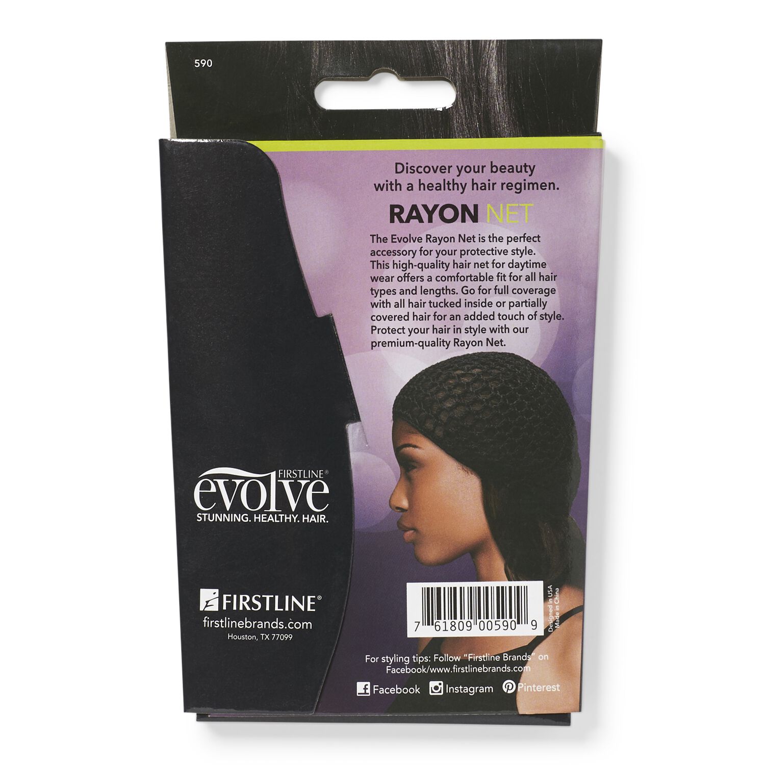 Evolve Rayon Hair Net Black