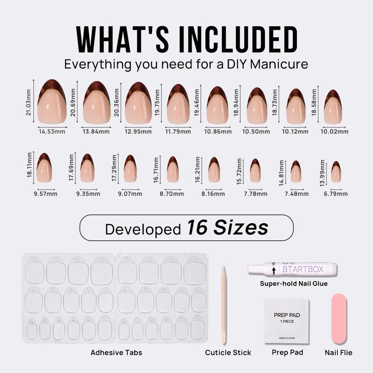 XCOATPRESS Press On Nails Short Almond - Tortoise Shell