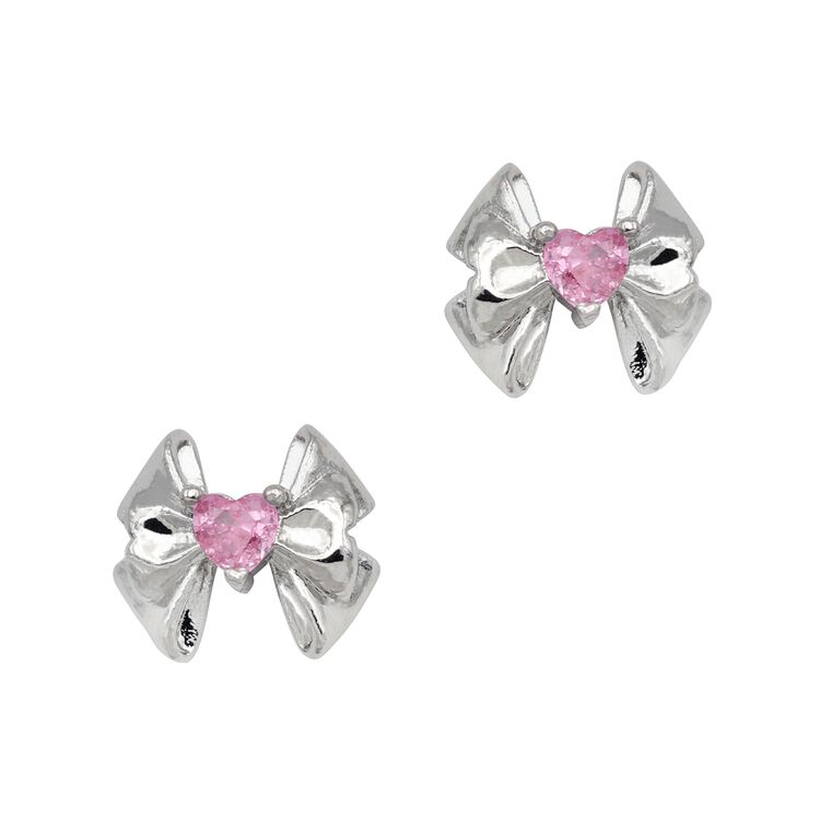 Nail Art Charms Romantic Heart Bow Zircon Charm Gold