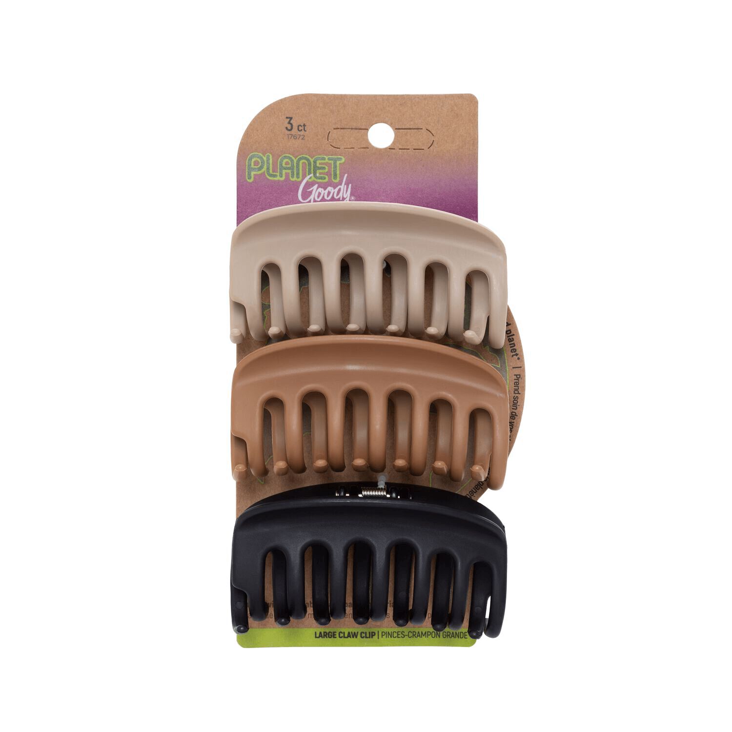 Goody Neutral Large Round Claw Clips 3 Count Goody Hair