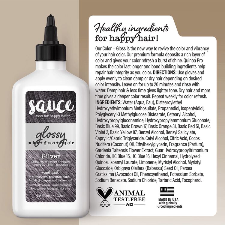 Silver Glossy Color & Gloss & Repair Semi Permanent Hair Gloss