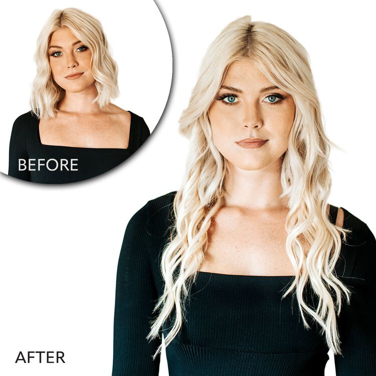 18" Ultra-Seamless Clip-in Hair Extensions Platinum Ice