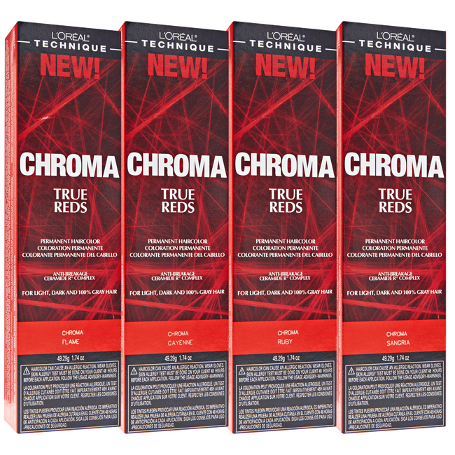 ...dark and 100% gray hair High intensity true red color results L'Ore...