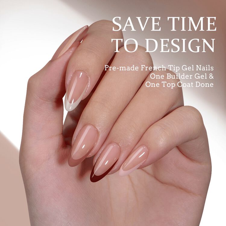 XCOATTIPS® French - Peach Medium Almond Pastel Tips