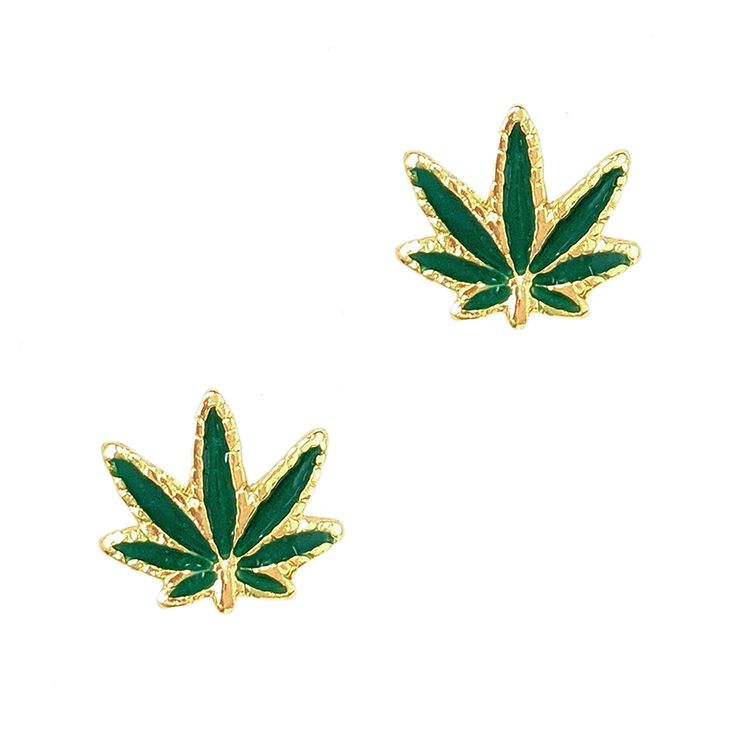 Nail Art Charms Hemp Leaf Charm Gold