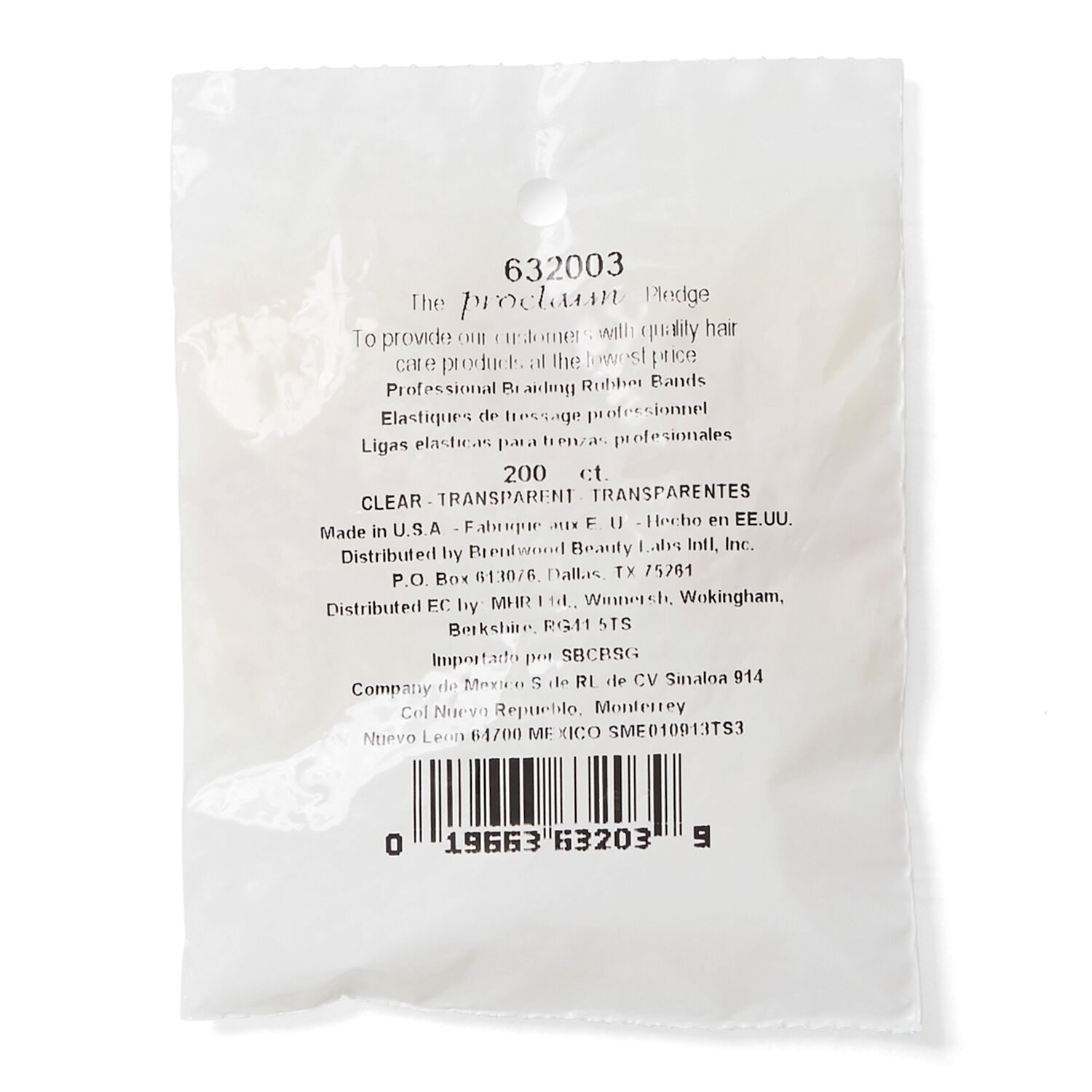 Proclaim Clear Rubber Bands 200 Count Hair Ties