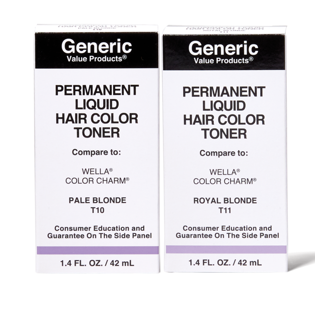Generic Value Product Permanent Liquid Hair Color Toner Compare to
