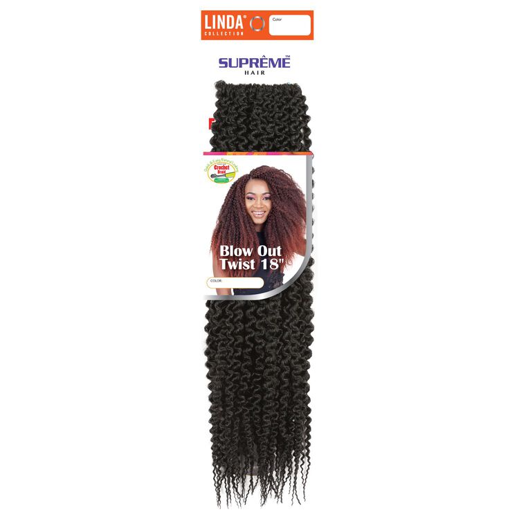 Jet Black Blowout Twist 18 Inch Crochet Hair