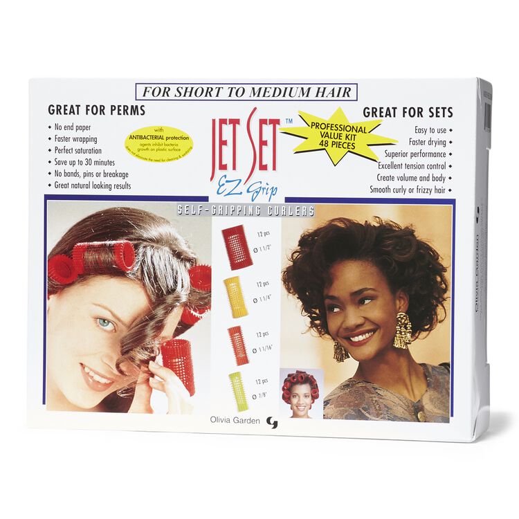 Jet Set Ez Grip 48 Piece Curler Set For Shorter Hair