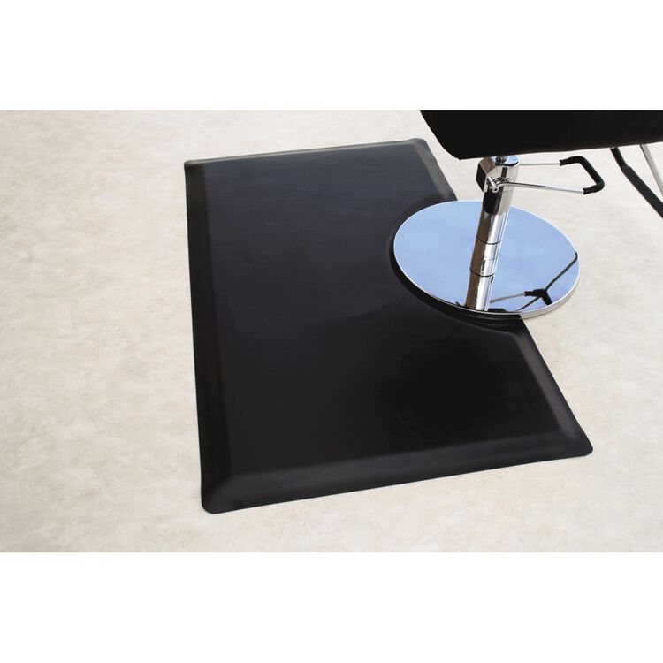 Rhino Mats Vegas Heel-Proof 3' x 5' x 1" Rectangle with Round Base Salon Mat-Black