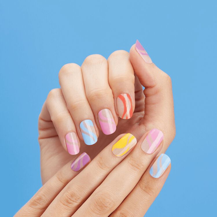 Dashing Diva Sherbet Swirl GLOW Real Salon Gel Press On Nail Kits