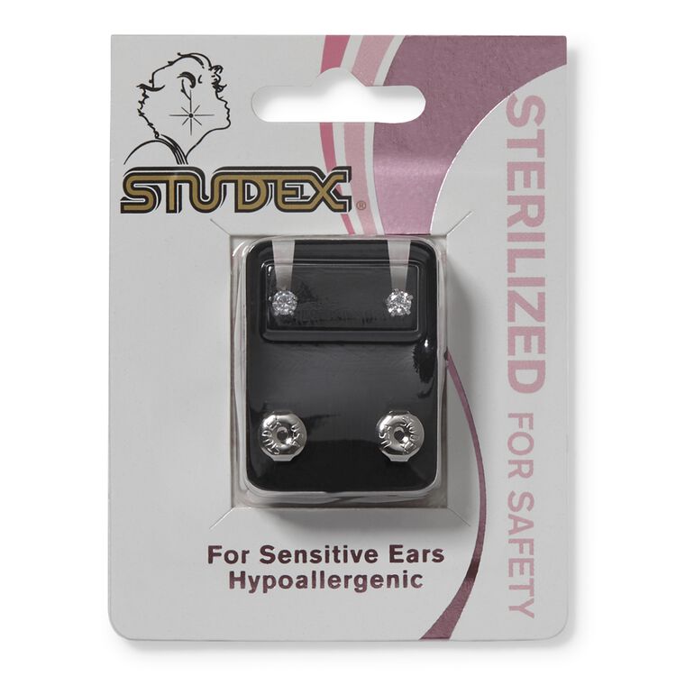 Regular Cubic Zirconia Sterilized Piercing Earrings Stainless Steel