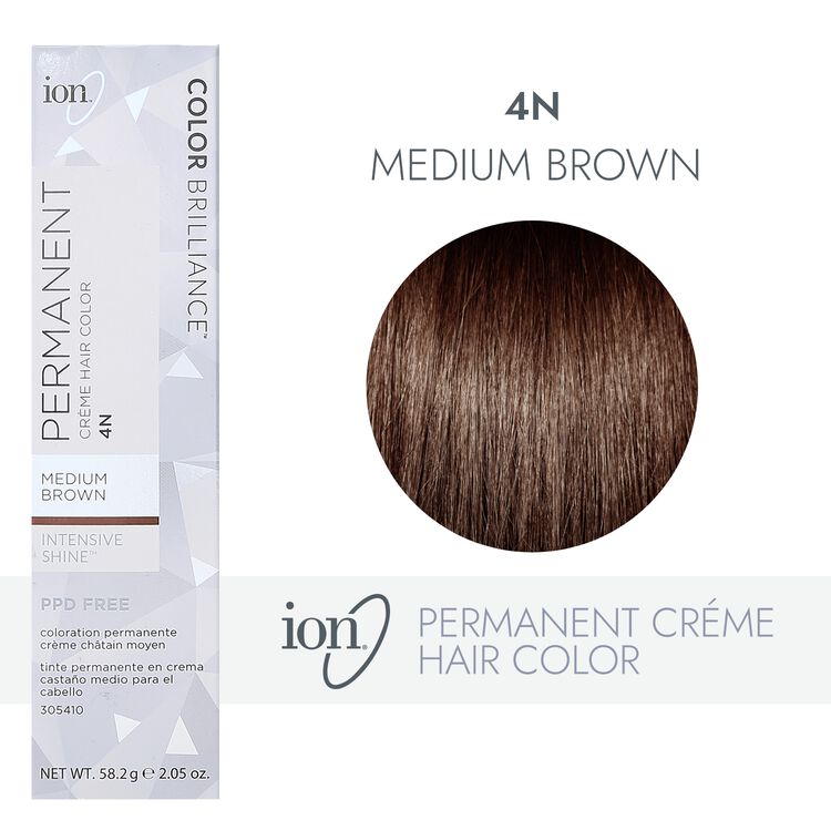 Ion 4N Medium Brown Permanent Creme Hair Color by Color Brilliance |  Permanent Hair Color | Sally Beauty