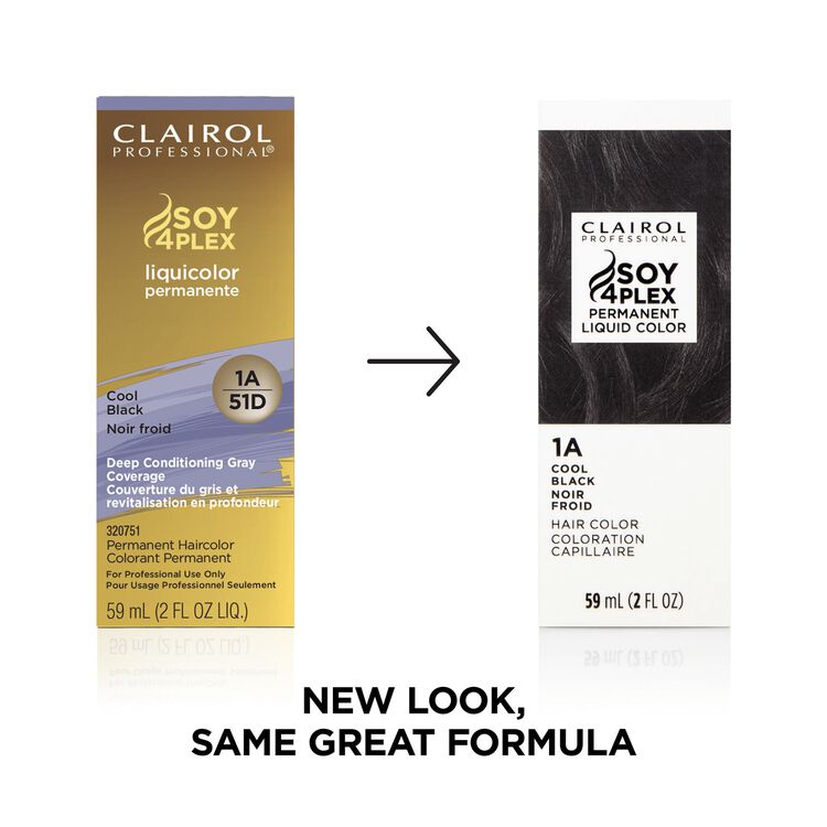 1A Cool Black Permanent Liquid Hair Color
