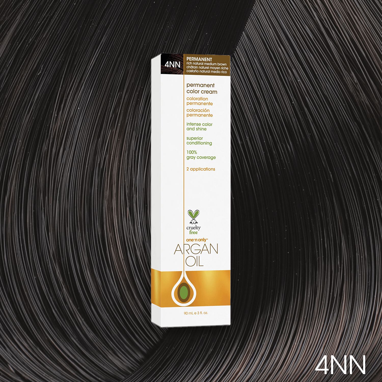 One N' Only Argan Oil Permanent Color Cream 4NN Rich Natural Medium ...