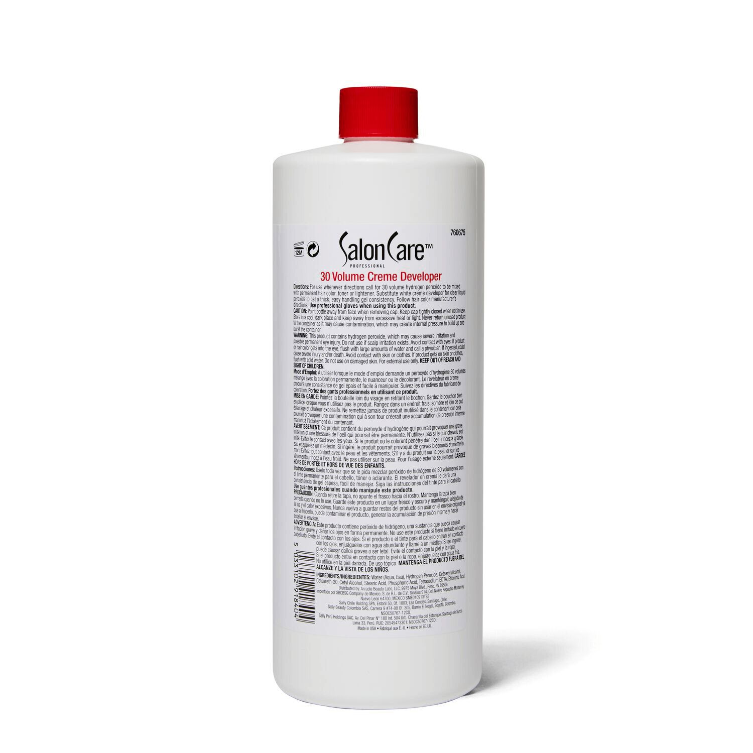 Salon Care 30 Volume Creme Developer 32.0 oz Color Developers
