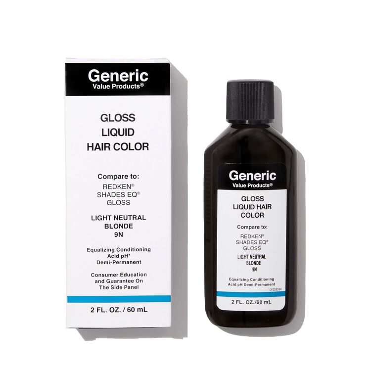 9N Light Neutral Blonde Demi-Permanent Gloss Liquid Hair Color Compare to Redken® Shades EQ®